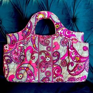 Vera Bradley Multicolor Pink Paisley Meets Plaid Abby Tote Bag Purse